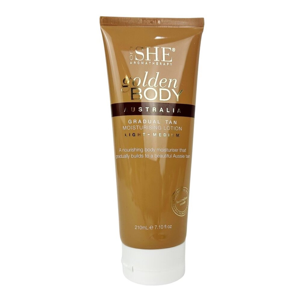 OM She Aromatherapy Golden Body Gradual Tan Lotion Light-Medium NEW Sealed